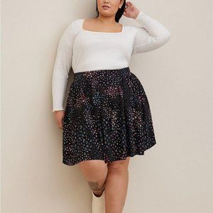 Torrid mini challis tiered skater skirt